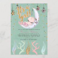 Mermaid It's a Girl Baby Shower Invitation