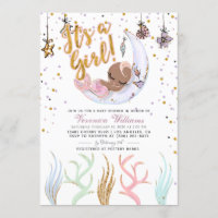 Mermaid It's a Girl Baby Shower Invitation