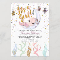 Mermaid It's a Girl Baby Shower Invitation