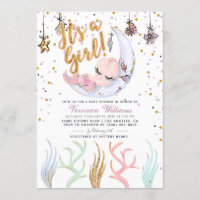 Mermaid It's a Girl Baby Shower Invitation