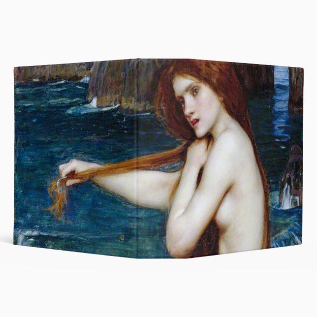Mermaid, John William Waterhouse 3 Ring Binder (Background)