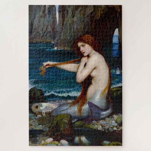 Mermaid John William Waterhouse Art Puzzle (Vertical)