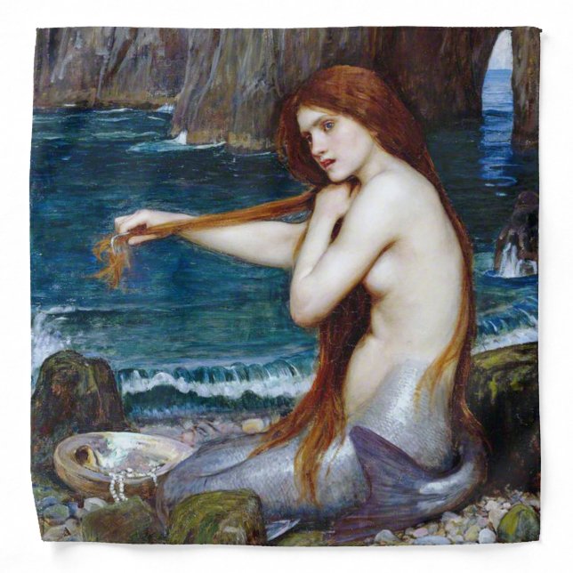 Mermaid, John William Waterhouse Bandana (Front)