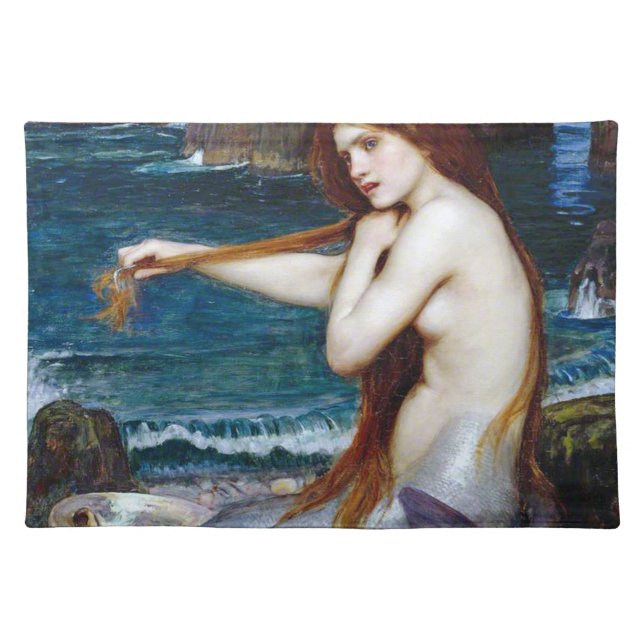 Mermaid, John William Waterhouse Cloth Placemat (Front)