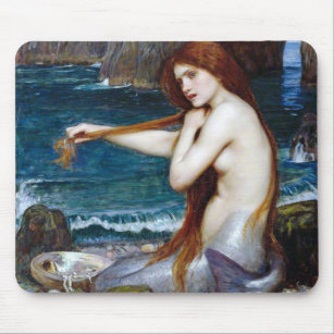 Mermaid, John William Waterhouse Mouse Pad