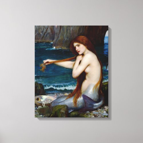 Mermaid John William Waterhouse Painting Canvas Print