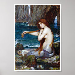Mermaid, John William Waterhouse Poster