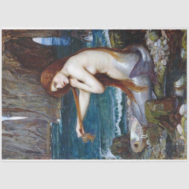 Mermaid, John William Waterhouse Tissue Paper (Front)