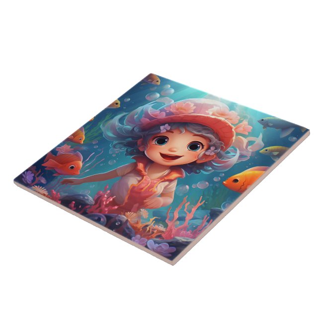 Mermaid  Keep or design your own Ceramic Tile (Side)