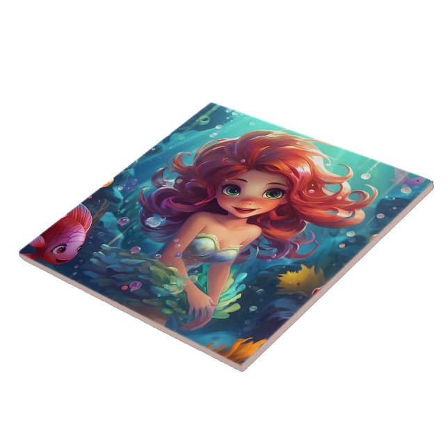 Mermaid  Keep or design your own Ceramic Tile (Side)