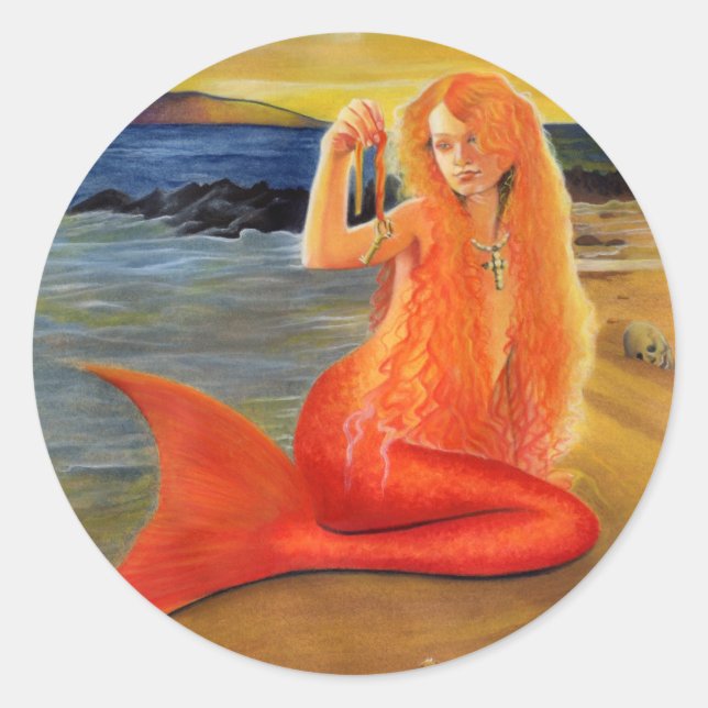 Mermaid Key Sunset Sticker (Front)