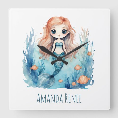 Mermaid Kids Baby Nursery Clock