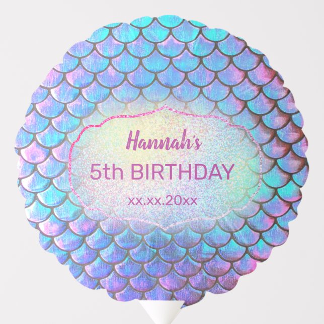 mermaid kids Birthday Balloon (Front)