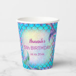 mermaid kids birthday paper cups<br><div class="desc">personalized birthday paper cup</div>