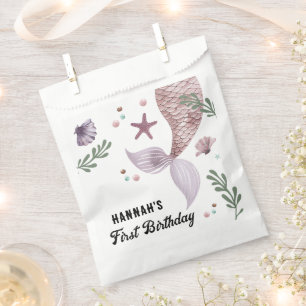 Mermaid Kids Birthday Sea Purple Favor Bag