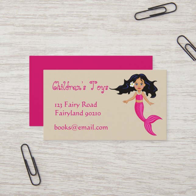 Mermaid kids online toys and books business business card (Front/Back In Situ)