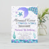 Mermaid kiss birthday invitation (Standing Front)