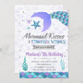 Mermaid kiss birthday invitation (Front/Back)