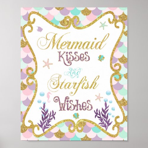 Mermaid Kisses and starfish wishes poster