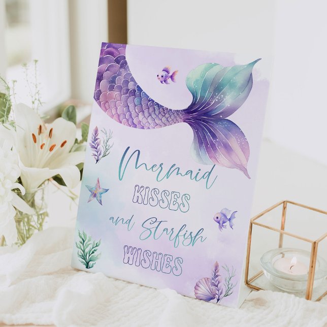 Mermaid kisses and Starfish wishes Under the Sea Pedestal Sign (Creator Uploaded)