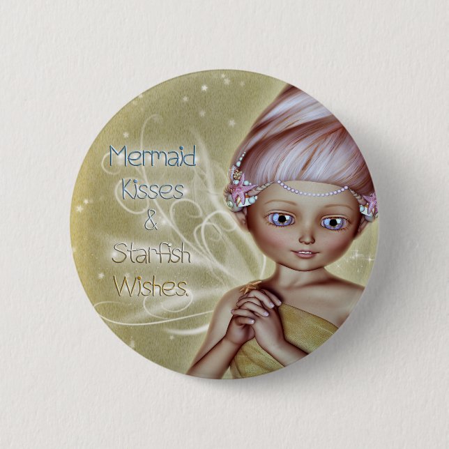 Mermaid Kisses Button (Front)
