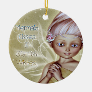 Mermaid Kisses Ceramic Ornament