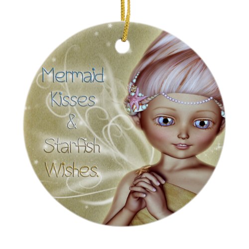 Mermaid Kisses Ceramic Ornament