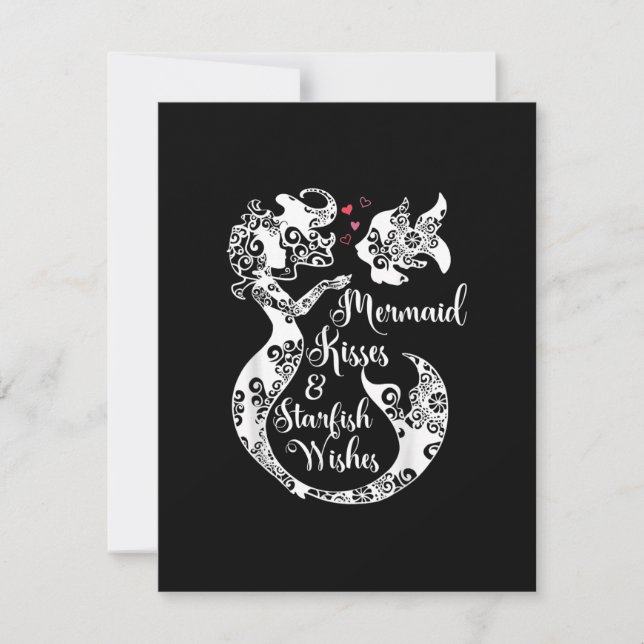 Mermaid Kisses Starfish Wishes Mandala Mermai Swim Invitation (Front)