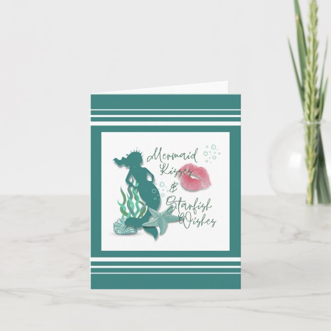 Mermaid Kisses | Starfish Wishes Note Card (Front)