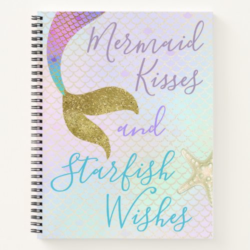 Mermaid Kisses  Starfish Wishes Notebook