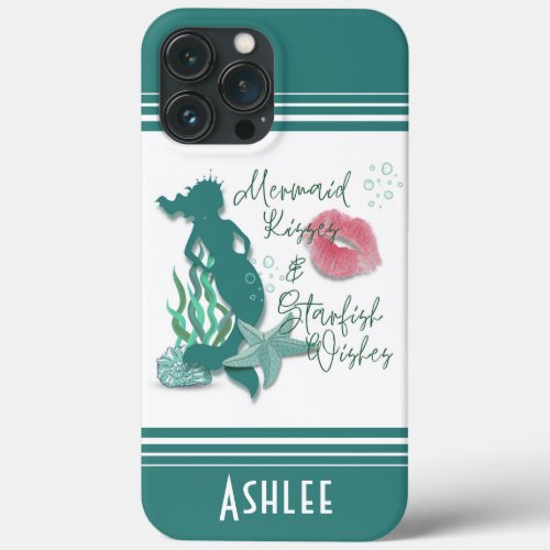 Mermaid Kisses  Starfish Wishes Personalized iPhone 13 Pro Max Case