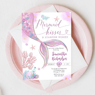 Mermaid Kisses Under the Sea Birthday Invitation