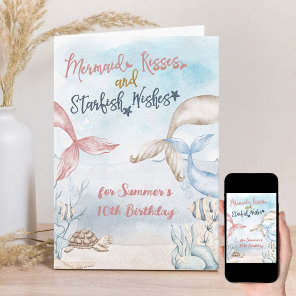 Mermaid Kisses Under the Sea Personalized Birthday Card