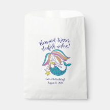 Mermaid Kisses White Favor Bag