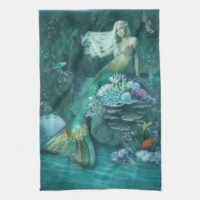 Mermaid Lagoon Kitchen Towel (Vertical)