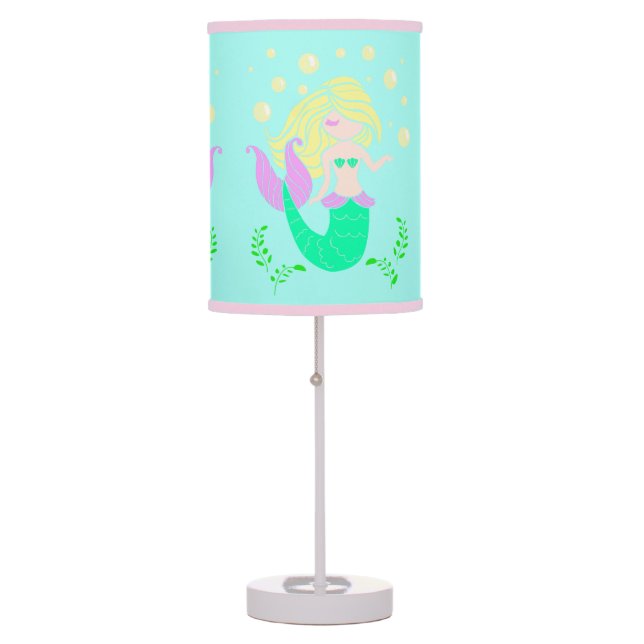 Mermaid Lamp, Beach Theme Nursery Decor Table Lamp (Front)