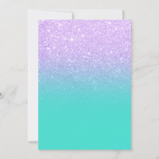 Mermaid Lavender Turquoise Glitter Ombre Sweet 16 Invitation Zazzle