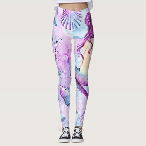 Mermaid Leggings Womens Leggings Summer Leggings