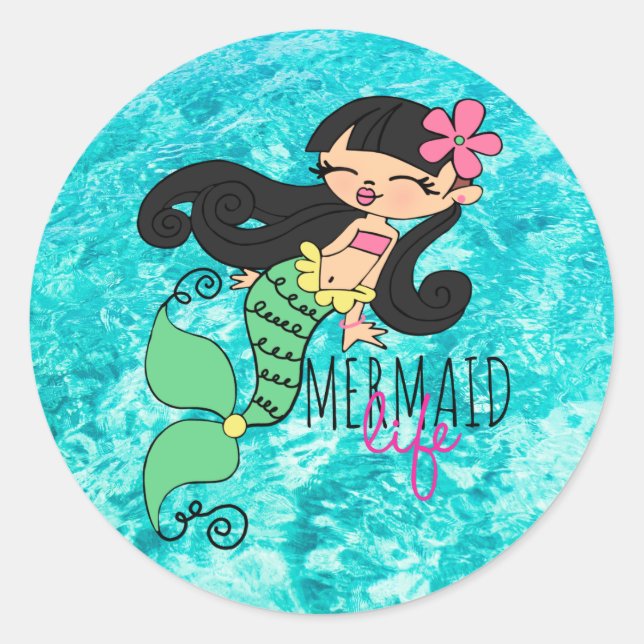 Mermaid Life BH Classic Round Sticker (Front)