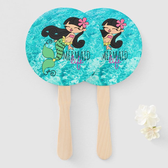 Mermaid Life BH Hand Fan (Front and Back)