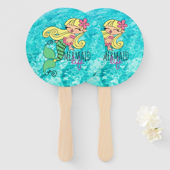 Mermaid Life BL Hand Fan (Front and Back)