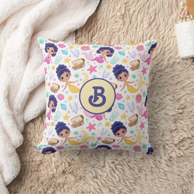 Mermaid Life Monogrammed Throw Pillow (Blanket)