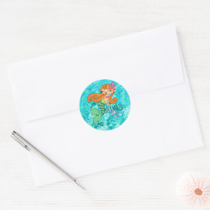 Mermaid Life Redhead Classic Round Sticker