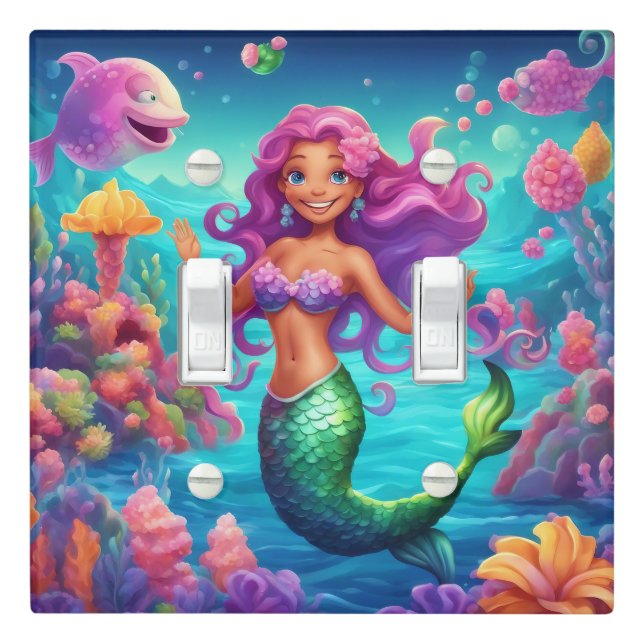 Mermaid  Light Switch Cover (In Situ)