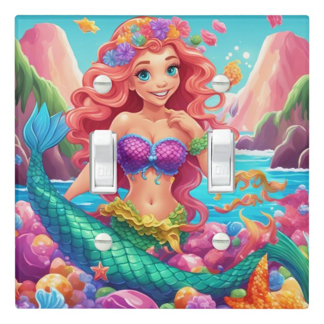 Mermaid  Light Switch Cover (In Situ)