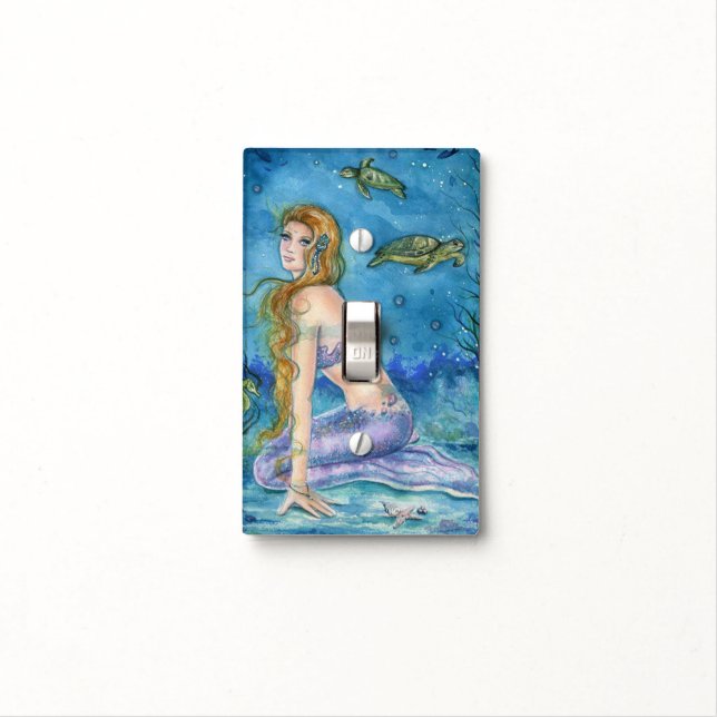 Mermaid light switch cover by Renee L. Lavoie (In Situ)