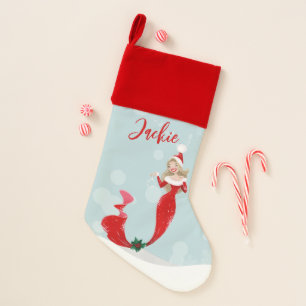 Mermaid Lover Holiday Christmas Bubbles Christmas Stocking