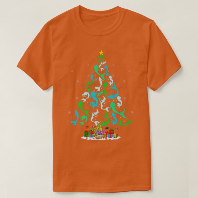 Mermaid Lover Women Girls Funny Mermaid Christmas  T-Shirt (Design Front)