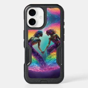 Mermaid Lovers Dreams Abstract Cosmic Rainbow Love iPhone 16 Case