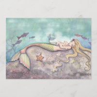 Mermaid Lullaby Baby Shower Invitations